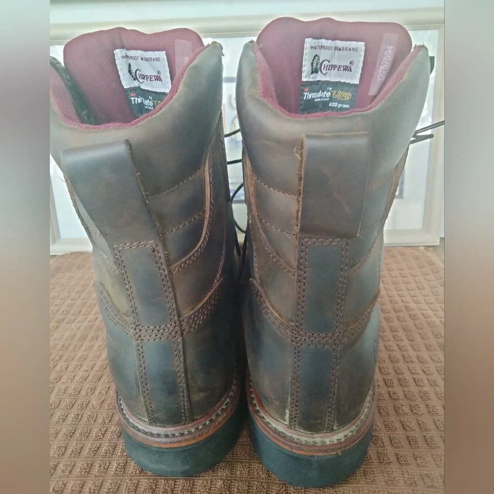 Chippewa Brown Leather Insulated Boots - Picture 2 of 10